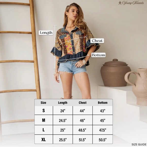 Denim Ruffle Peplum Jacket - Light Blue Jean Jacket - Picture 13 of 15